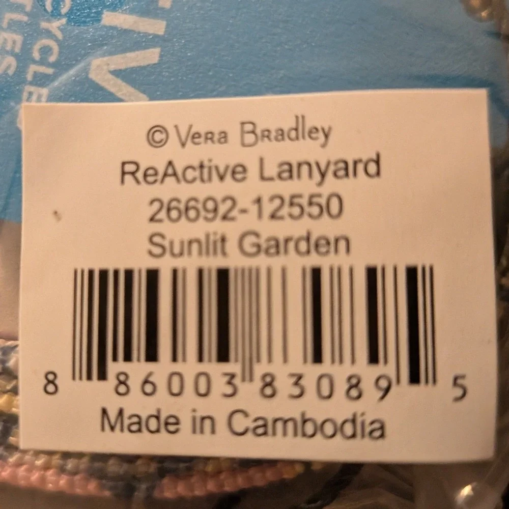 Vera Bradley ReActive Lanyard Sunlit Garden Floral Yellow 26692-12550 NWT